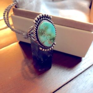 Sterling and Santa Fe turquoise cocktail 🍸 ring 💍